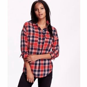 🎉HP🤗 Old Navy Boyfriend Fit Flannel Popover